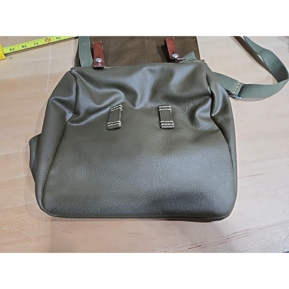 Vintage Swiss Army Military‎ Bag Bread Messenger Canvas Leather Military PICK* - Picture 6 of 11
